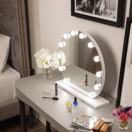 Brilagi - LED dimbare make-up spiegel HOLLYWOOD LED/12W/230V 3000/4000/6500K