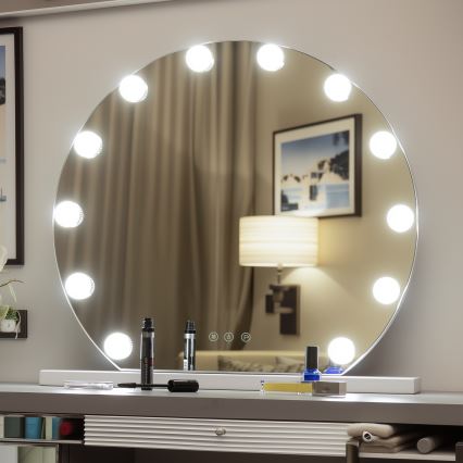 Brilagi - LED dimbare make-up spiegel HOLLYWOOD LED/12W/230V 3000/4000/6500K