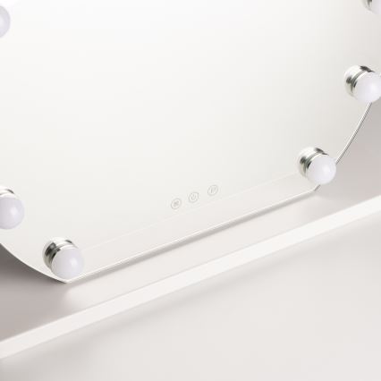 Brilagi - LED dimbare make-up spiegel HOLLYWOOD LED/12W/230V 3000/4000/6500K