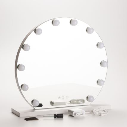 Brilagi - LED dimbare make-up spiegel HOLLYWOOD LED/12W/230V 3000/4000/6500K