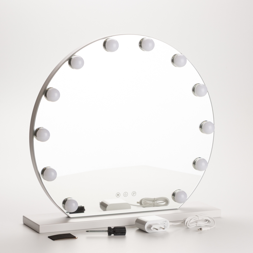 Brilagi - LED dimbare make-up spiegel HOLLYWOOD LED/12W/230V 3000/4000/6500K