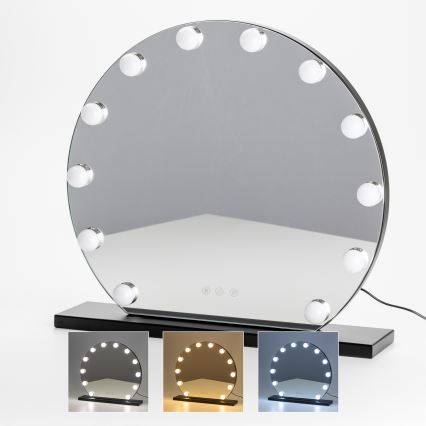 Brilagi - LED dimbare make-up spiegel HOLLYWOOD LED/12W/230V 3000/4000/6500K