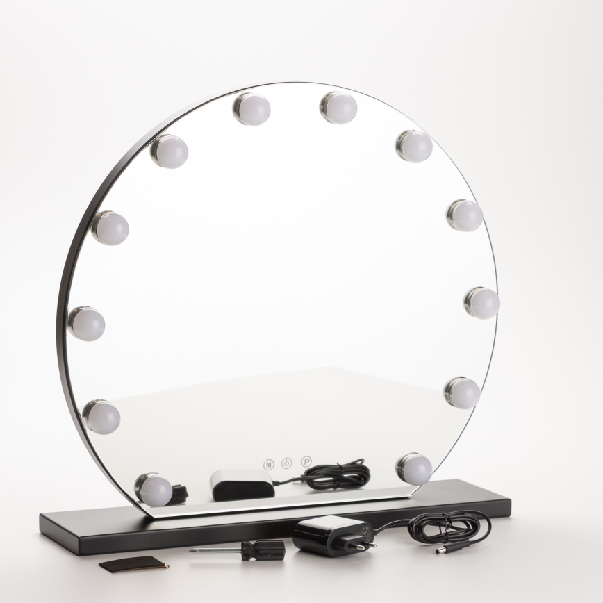 Brilagi - LED dimbare make-up spiegel HOLLYWOOD LED/12W/230V 3000/4000/6500K