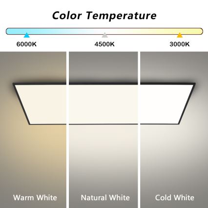 Brilagi - LED-dimbare plafondlamp SLIMFRAME LED/80W/230V 120x60 cm 3000–6000K zwart + afstandsbediening