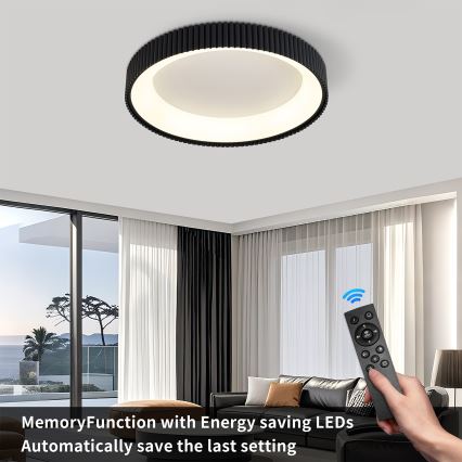 Brilagi - Dimbare LED-plafondlamp FALCON MODERN LED/54W/230V 3000-6500K Ø 60 cm zwart + afstandsbediening
