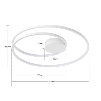Brilagi - Dimbare LED-plafondlamp TWISTER LED/75W/230V 3000-6000K Ø 70 cm wit + afstandsbediening