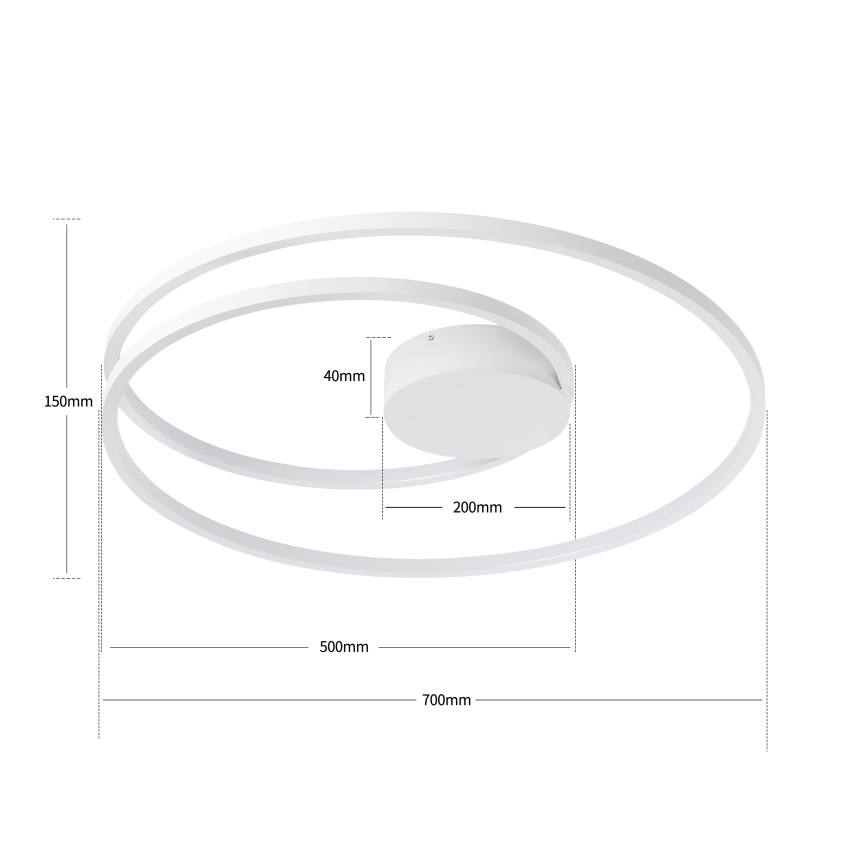 Brilagi - Dimbare LED-plafondlamp TWISTER LED/75W/230V 3000-6000K Ø 70 cm wit + afstandsbediening