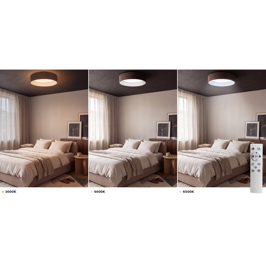 Brilagi - LED dimbare plafondlamp VELVET SMART VARI LED/36W/230V 3000-6500K Ø 55 cm bruin + afstandsbediening