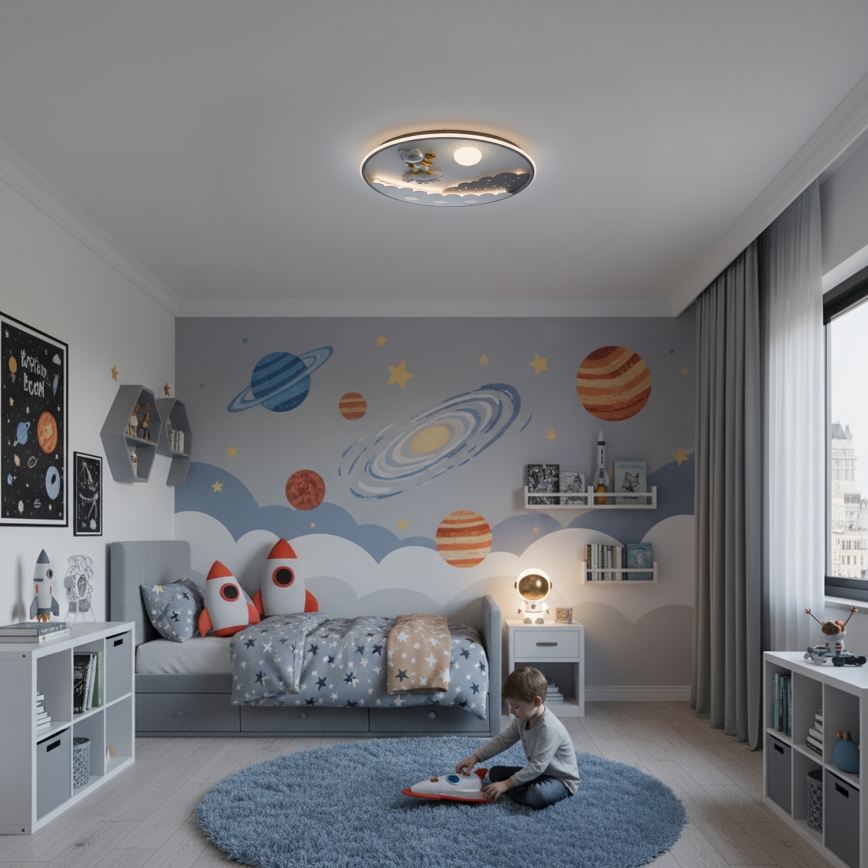 Brilagi - Dimbare LED-kinderplafondlamp ASTRO LED/68W/230V 3000-6000K Ø 49 cm + afstandsbediening