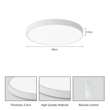 Brilagi - LED dimbare plafondlamp POOL SMART LED/48W/230V 40 cm 3000-6000K Wi-Fi Tuya + afstandsbediening wit