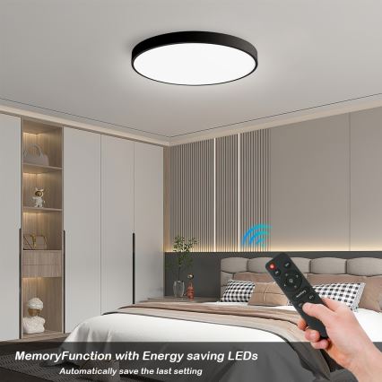 Brilagi - LED dimbare plafondlamp POOL SMART LED/60W/230V 50 cm 3000-6000K Wi-Fi Tuya + afstandsbediening zwart