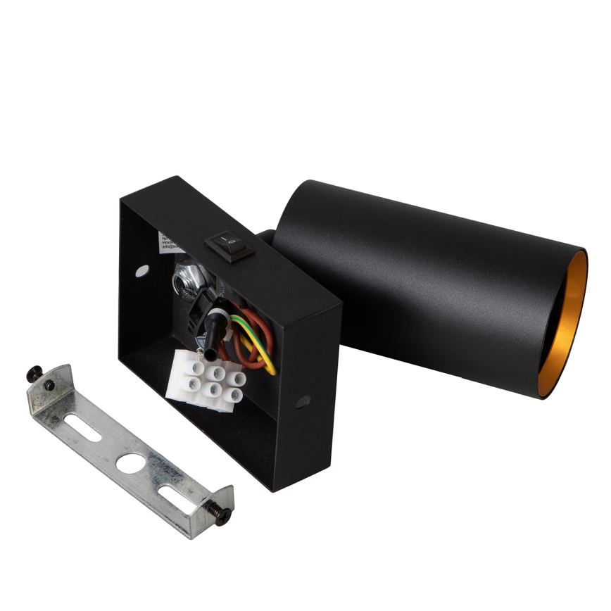 Brilagi - LED RGBW dimbare wandspot met schakelaar SELE 1xGU10/4,8W/230V 3000K zwart/goud + afstandsbediening