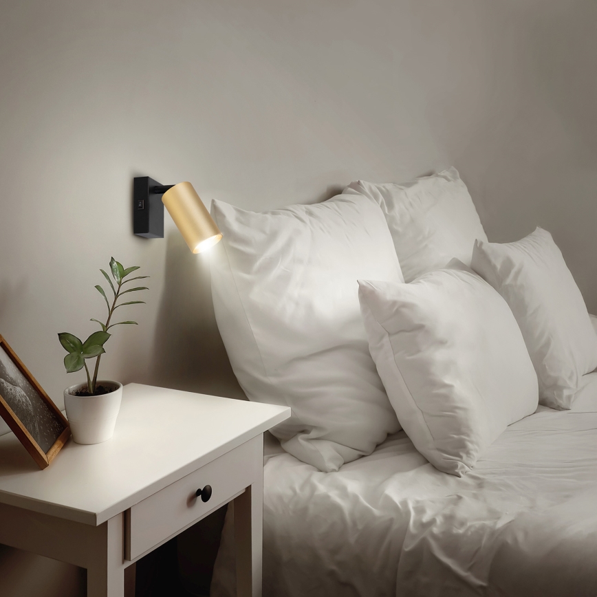 Brilagi - LED RGBW dimbare wandspot SELE 1xGU10/4,8W/230V 3000K zwart/goud + afstandsbediening