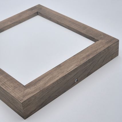 Brilagi - LED dimbare badkamer plafondlamp WOODY FRAME LED/24W/230V eiken walnoot 30x30 cm 3000-6000K IP44 + afstandsbediening