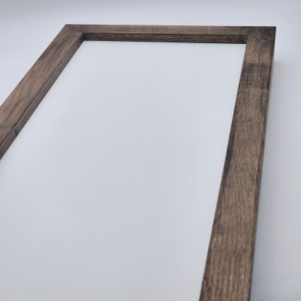 Brilagi - LED dimbare badkamer plafondlamp WOODY FRAME LED/50W/230V eiken walnoot 120x30 cm 3000-6000K IP44 + afstandsbediening