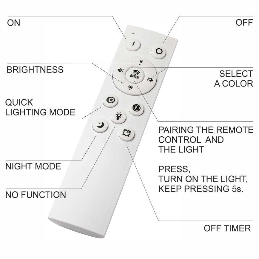 Brilagi - LED dimbare badkamer plafondlamp WOODY FRAME LED/50W/230V eiken walnoot 120x30 cm 3000-6000K IP44 + afstandsbediening
