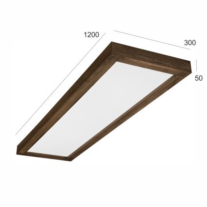Brilagi - LED dimbare badkamer plafondlamp WOODY FRAME LED/50W/230V eiken walnoot 120x30 cm 3000-6000K IP44 + afstandsbediening