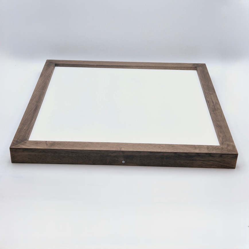 Brilagi - LED dimbare badkamer plafondlamp WOODY FRAME LED/50W/230V eiken walnoot 60x60 cm 3000-6000K IP44 + afstandsbediening