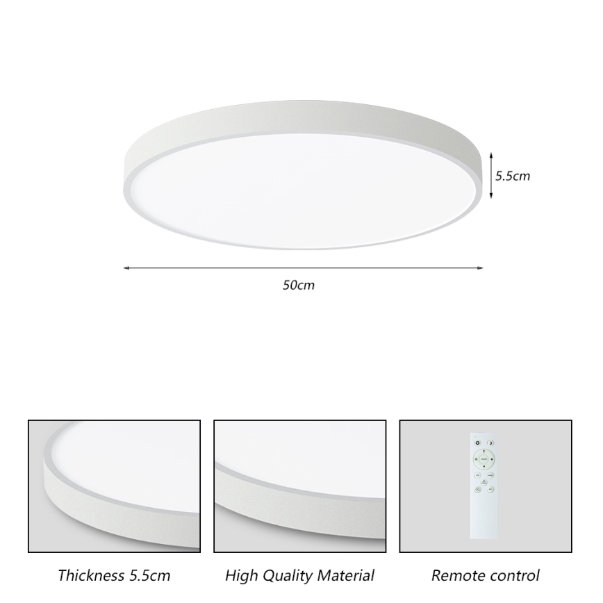 Brilagi - Dimbare LED-plafondlamp POOL SMART LED/60W/230V 50 cm 3000-6000K Wi-Fi Tuya + afstandsbediening wit