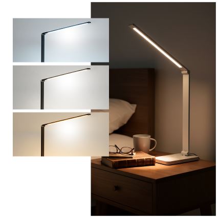 Brilagi - Dimbare aanraaktafellamp met draadloze QI-oplader MODO CHARGE LED/7W/5V 3000/4000/6000K wit