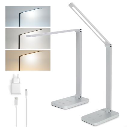 Brilagi - Dimbare aanraaktafellamp met draadloze QI-oplader MODO CHARGE LED/7W/5V 3000/4000/6000K wit