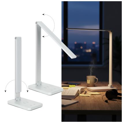 Brilagi - Dimbare aanraaktafellamp met draadloze QI-oplader MODO CHARGE LED/7W/5V 3000/4000/6000K wit