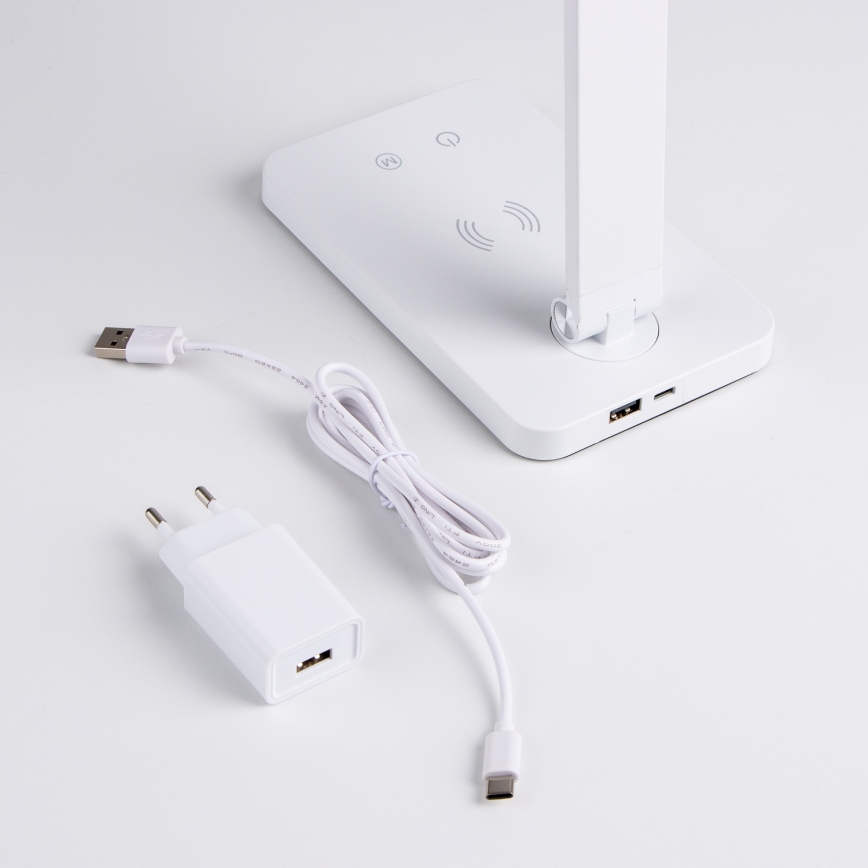 Brilagi - Dimbare aanraaktafellamp met draadloze QI-oplader MODO CHARGE LED/7W/5V 3000/4000/6000K wit