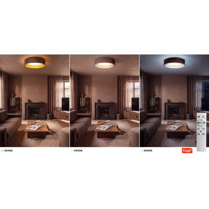 Brilagi - LED dimbare plafondlamp VELVET SMARTIX STARS LED/36W/230V 3000-6000K Ø 55 cm bruin/goud Wi-Fi Tuya Beacon + afstandsbediening