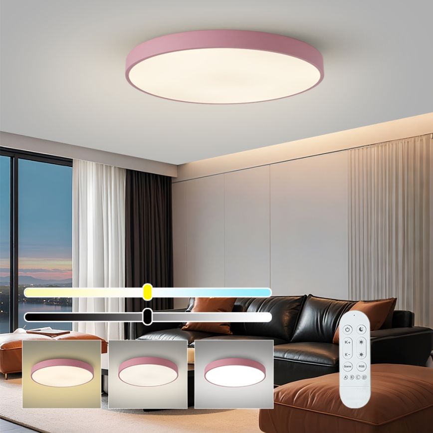 Brilagi - LED dimbare armatuur POOL SMART LED/100W/230V Ø 80 cm Wi-Fi Tuya + afstandsbediening roze