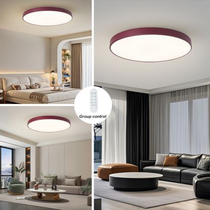 Brilagi - Dimbaar LED-armatuur POOL SMART LED/128W/230V Ø 100 cm Wi‑Fi Tuya + afstandsbediening, bordeaux