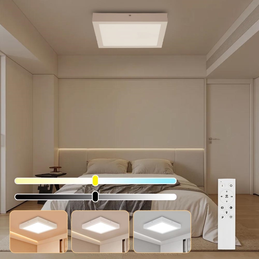 Brilagi - LED Dimbare badkamer plafondverlichting FRAME SMART LED/24W/230V 30x30 cm 3000-6000K IP44 wit + afstandsbediening