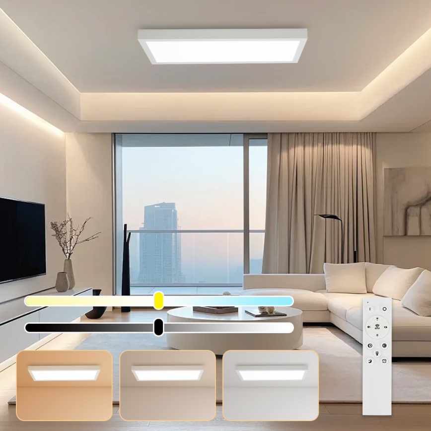 Brilagi - LED Dimbare badkamer plafondverlichting FRAME SMART LED/30W/230V 30x60 cm 3000-6000K IP44 wit + afstandsbediening