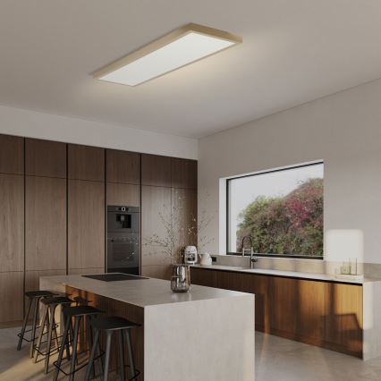 Brilagi - Dimbare LED-plafondlamp voor badkamer FRAME SMART LED/50W/230V 120x30 cm 3000-6000K IP44 beige + afstandsbediening