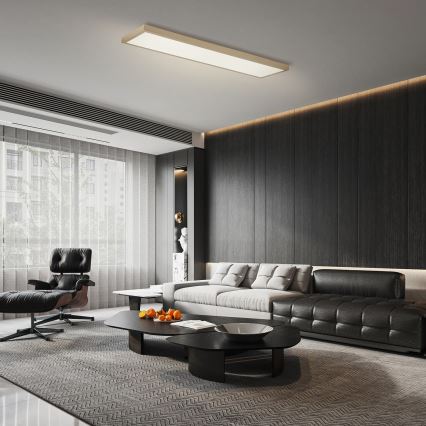 Brilagi - Dimbare LED-plafondlamp voor badkamer FRAME SMART LED/50W/230V 120x30 cm 3000-6000K IP44 beige + afstandsbediening