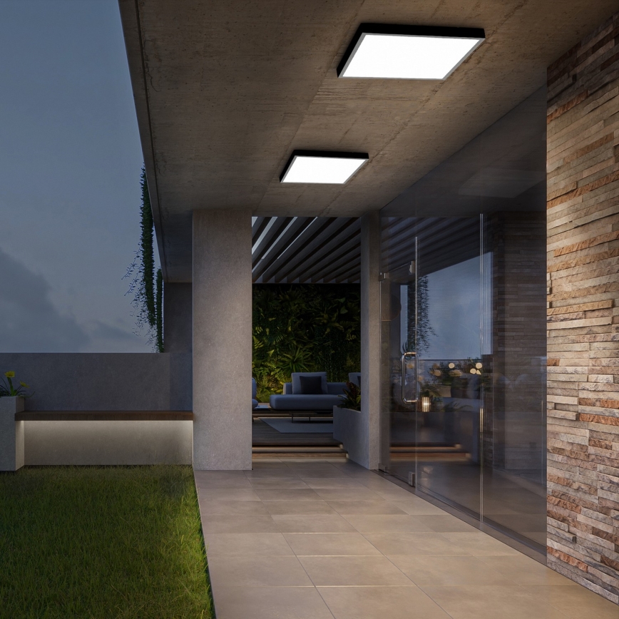 Brilagi - LED-dimbare plafondlamp voor de badkamer FRAME SMART LED/50W/230V 60x60 cm 3000-6000K IP44 zwart + afstandsbediening