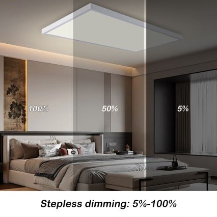 Brilagi - LED-dimbare plafondlamp voor badkamer FRAME SMART LED/96W/230V 120x60 cm 3000-6000K IP44 wit + afstandsbediening