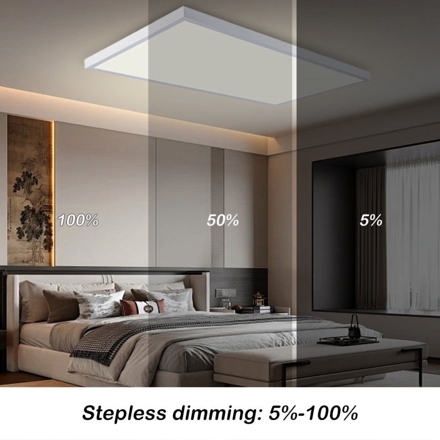Brilagi - LED-dimbare plafondlamp voor badkamer FRAME SMART LED/96W/230V 120x60 cm 3000-6000K IP44 wit + afstandsbediening