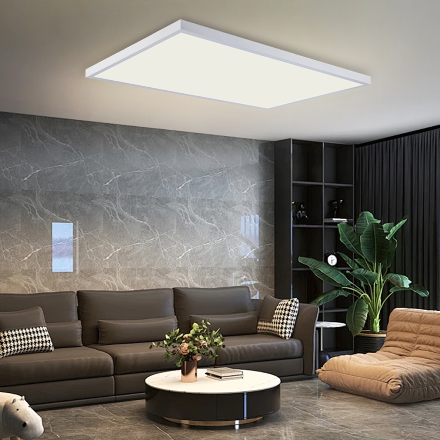 Brilagi - LED-dimbare plafondlamp voor badkamer FRAME SMART LED/96W/230V 120x60 cm 3000-6000K IP44 wit + afstandsbediening