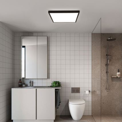 Brilagi - Dimbare badkamer plafondlamp FRAME SMART LED/50W/230V 60x60 cm 3000-6000K IP44 zwart + afstandsbediening