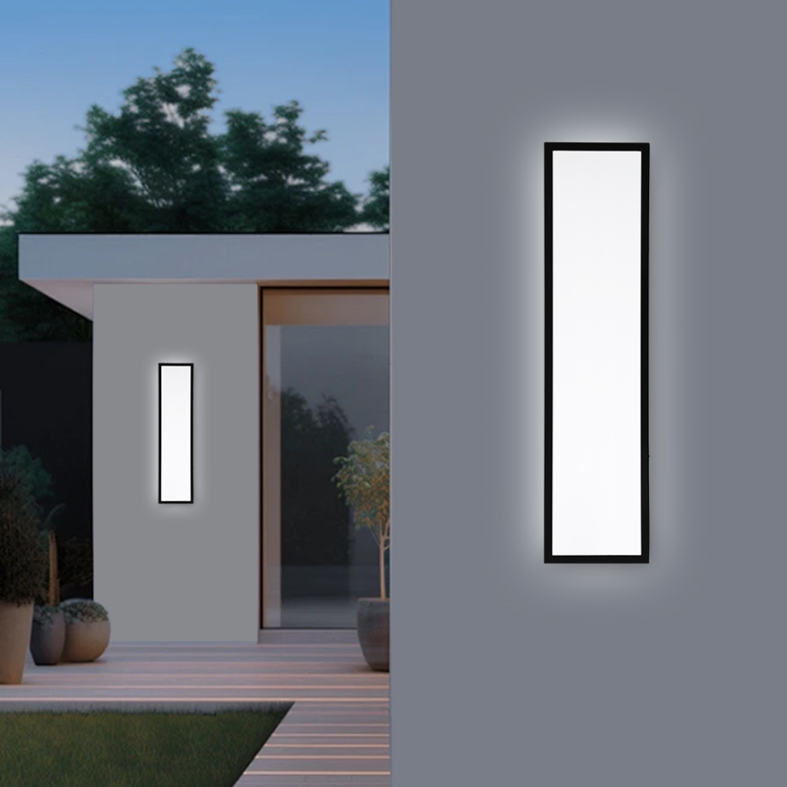 Brilagi - Dimbare LED-plafondlamp FRAME SMART voor de badkamer LED/50W/230V 120x30 cm 3000-6000K IP44 zwart + inclusief afstandsbediening