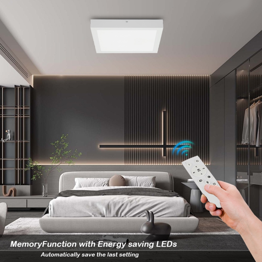 Brilagi - LED Dimbare badkamer plafondverlichting FRAME SMART LED/24W/230V 30x30 cm 3000-6000K IP44 wit + afstandsbediening