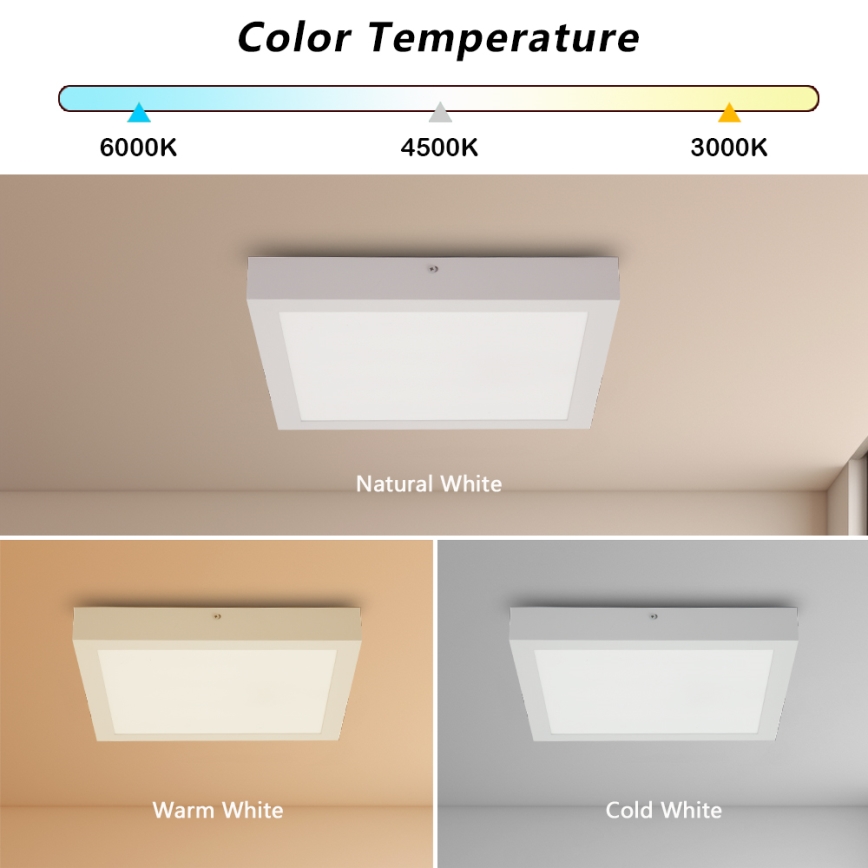 Brilagi - LED Dimbare badkamer plafondverlichting FRAME SMART LED/24W/230V 30x30 cm 3000-6000K IP44 wit + afstandsbediening
