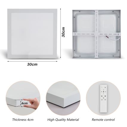 Brilagi - LED Dimbare badkamer plafondverlichting FRAME SMART LED/24W/230V 30x30 cm 3000-6000K IP44 wit + afstandsbediening