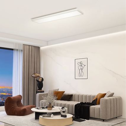 Brilagi - LED Dimbare badkamer plafondverlichting FRAME SMART LED/50W/230V 120x30 cm 3000-6000K IP44 zilver + afstandsbediening