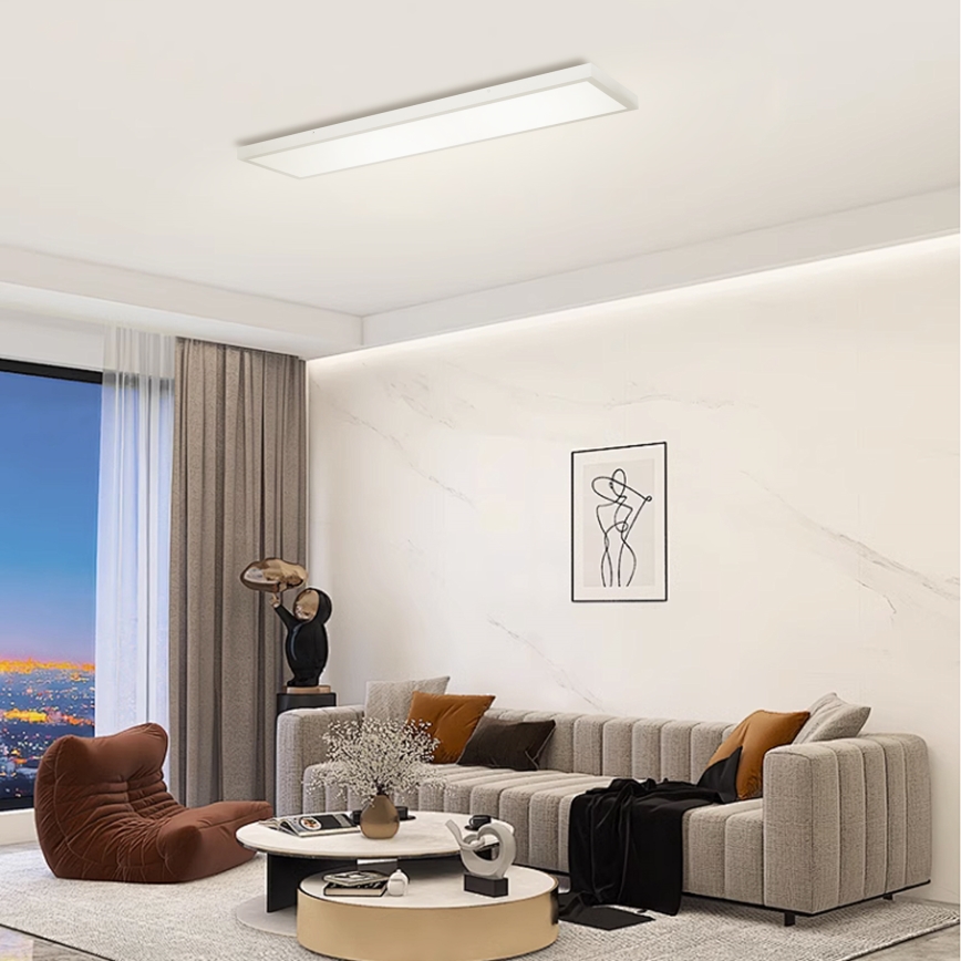Brilagi - LED Dimbare badkamer plafondverlichting FRAME SMART LED/50W/230V 120x30 cm 3000-6000K IP44 zilver + afstandsbediening