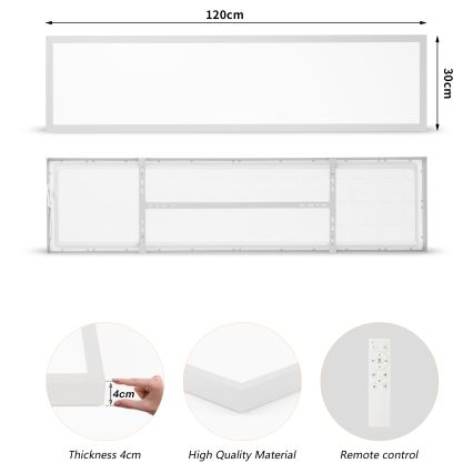 Brilagi - LED Dimbare badkamer plafondverlichting FRAME SMART LED/50W/230V 120x30 cm 3000-6000K IP44 zilver + afstandsbediening