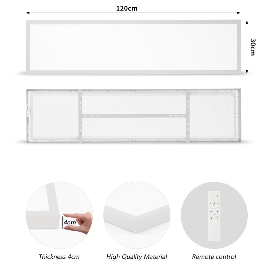Brilagi - LED Dimbare badkamer plafondverlichting FRAME SMART LED/50W/230V 120x30 cm 3000-6000K IP44 zilver + afstandsbediening