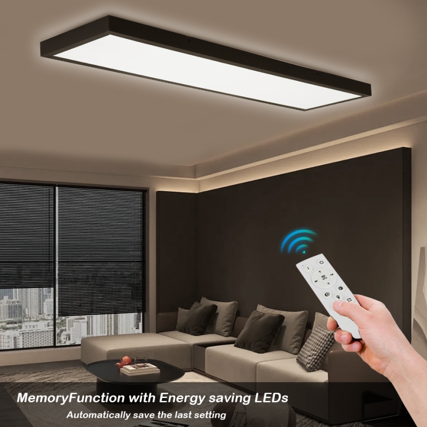 Brilagi - LED Dimbare badkamer plafondverlichting FRAME SMART LED/50W/230V 30x120 cm 3000-6000K IP44 zwart + afstandsbediening