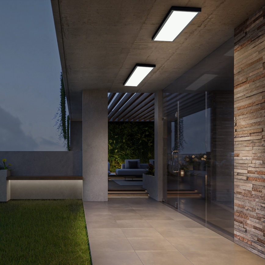 Brilagi - LED Dimbare badkamer plafondverlichting FRAME SMART LED/50W/230V 30x120 cm 3000-6000K IP44 zwart + afstandsbediening