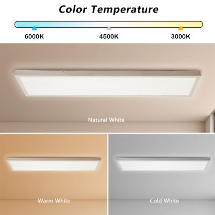 Brilagi - LED Dimbare badkamer plafondverlichting FRAME SMART LED/50W/230V 30x120 cm 3000-6000K IP44 wit + afstandsbediening